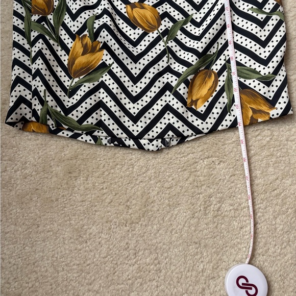 Vintage Italian Postfali floral striped top and elastic skirt set, sz 11 juniors - Picture 9 of 11